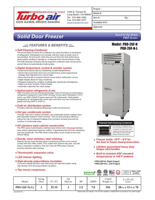 PRO-26F-N Specsheet