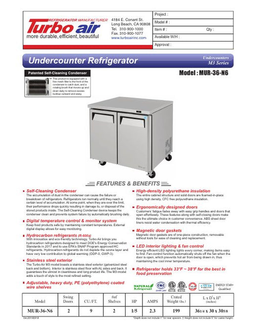 MUR-36-N6 Specsheet