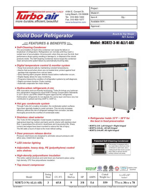 M3R72-3-N Specsheet