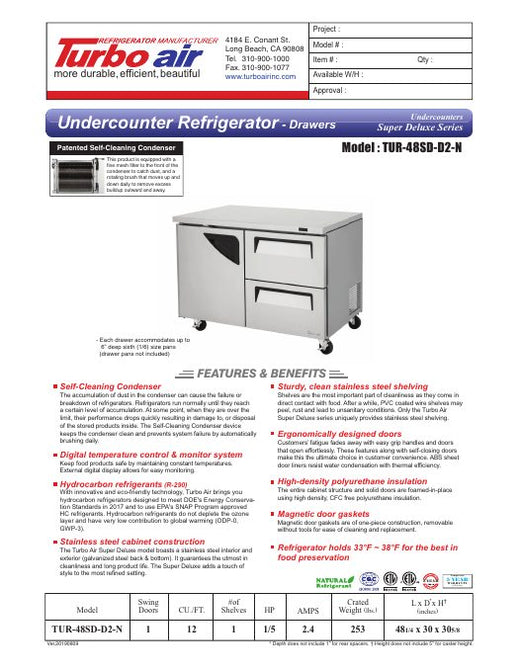 TUR-48SD-D2-N Specsheet