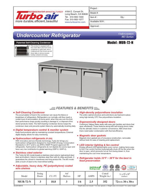 MUR-72-N Specsheet