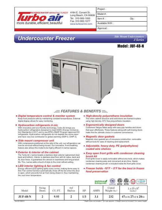 JUF-48-N Specsheet