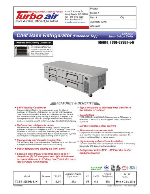 TCBE-82SDR-E-N Specsheet