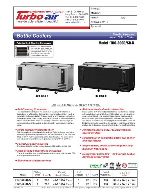 TBC-80SB-N Specsheet