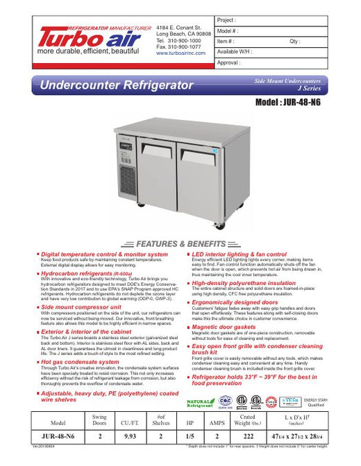JUR-48-N6 Specsheet