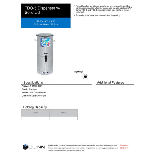 Spec Sheet