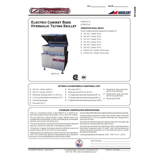 Spec Sheet