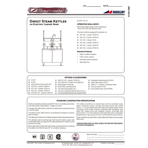 Spec Sheet
