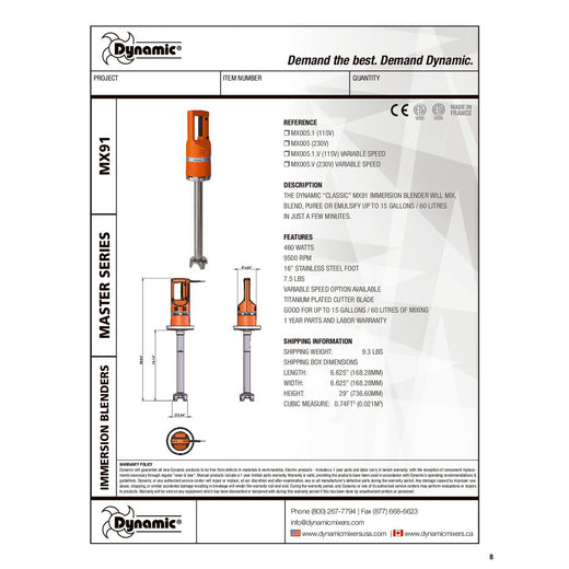 Spec Sheet