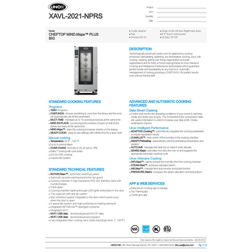 Spec Sheet