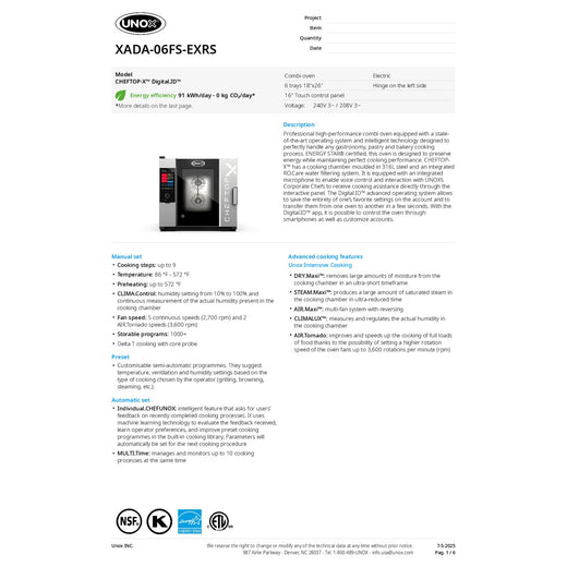 Spec Sheet