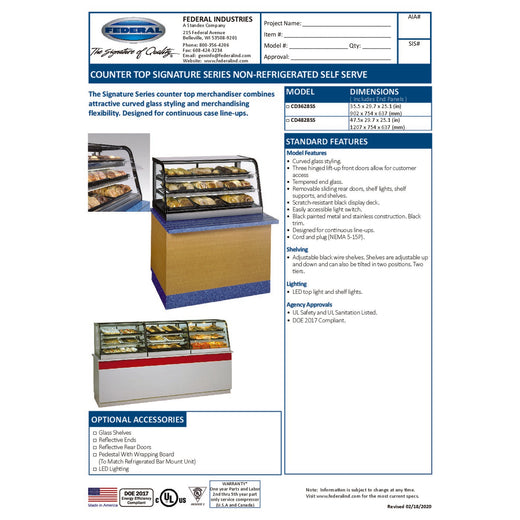 CD3628SS Spec Sheet