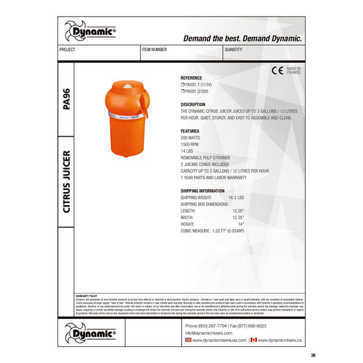 Spec Sheet