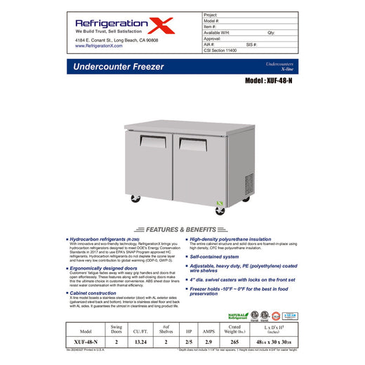 XUF-48-N Spec Sheet