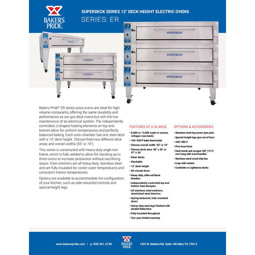 ER Deck Oven Spec Sheet
