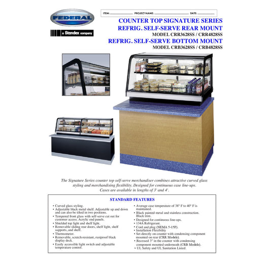 CRB3628SS Spec Sheet