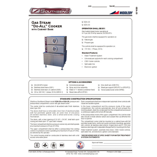 Spec Sheet