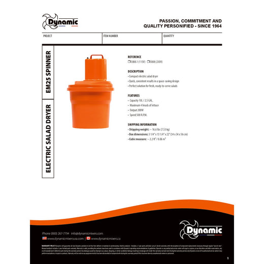 Spec Sheet