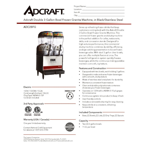 ADC2BFG Spec Sheet