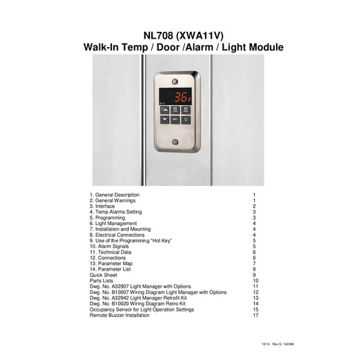 Norlake Walk-In Temp / Door /Alarm / Light Module Manual
