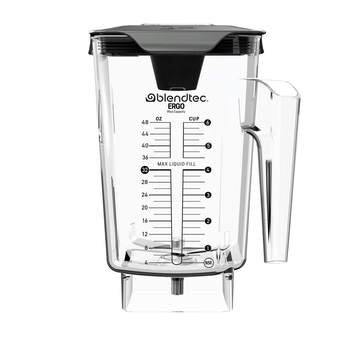 Blendtec 40-630-68 Ergo WildSide+ jar with lid, front view