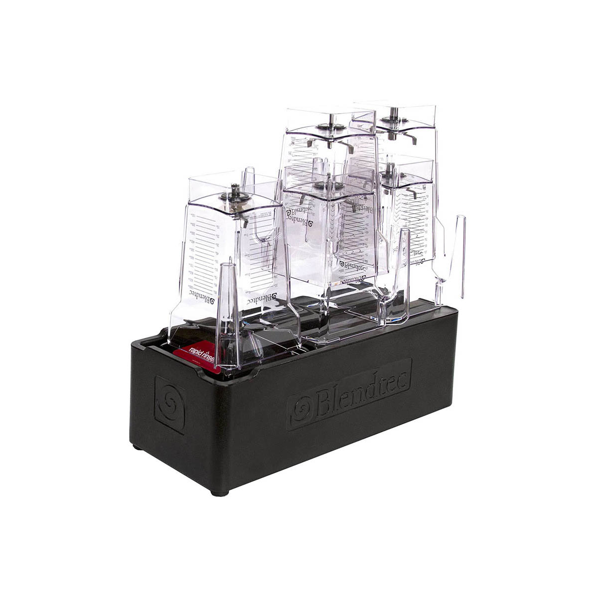 Blendtec JRE-612 Rapid Rinse Station with blender jars on the drying rack