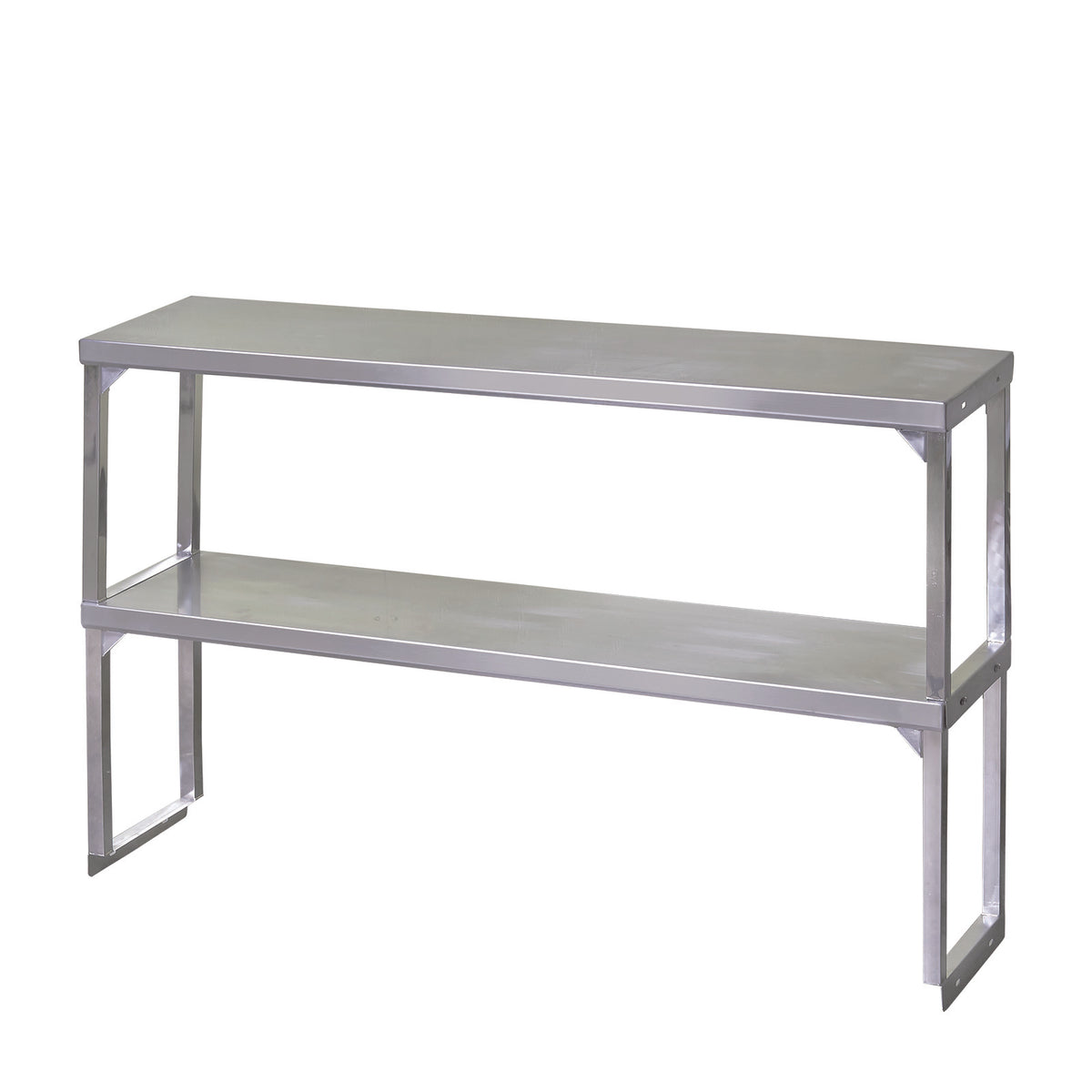 Blue Air BDOS1660 double tier stainless steel overshelf, front angle view