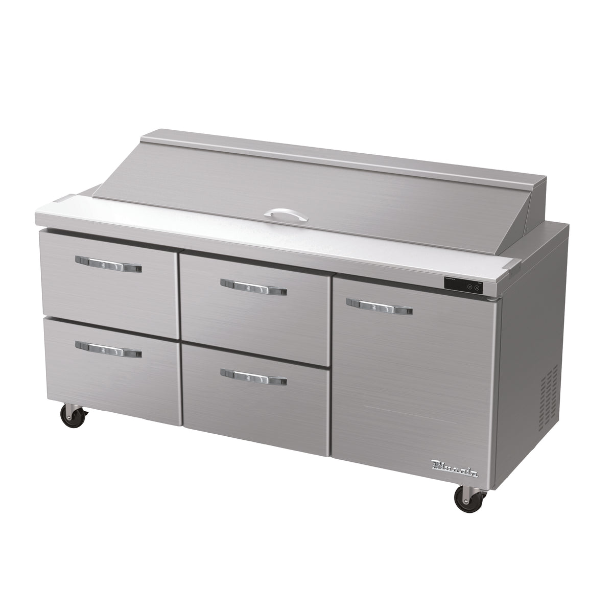 Blue Air BLPT72-D4LM-HC sandwich prep table, front angle view
