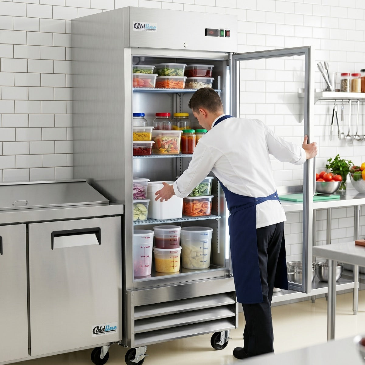 Coldline C-1FG 29" One Glass Door Commercial Reach-In Freezer - Stainless Steel