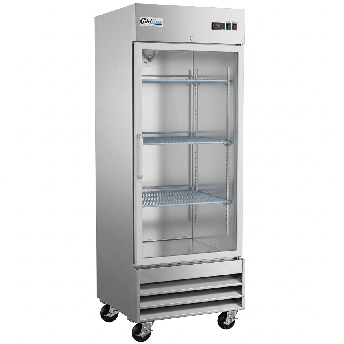 Coldline C-1FG 29" One Glass Door Commercial Reach-In Freezer - Stainless Steel
