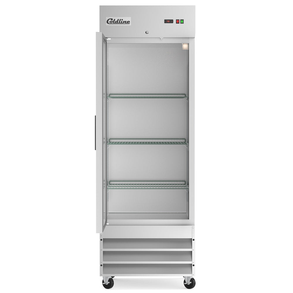 Coldline C-1RL 29" Left-Hinged Solid Door Commercial Reach-In Refrigerator - Stainless Steel