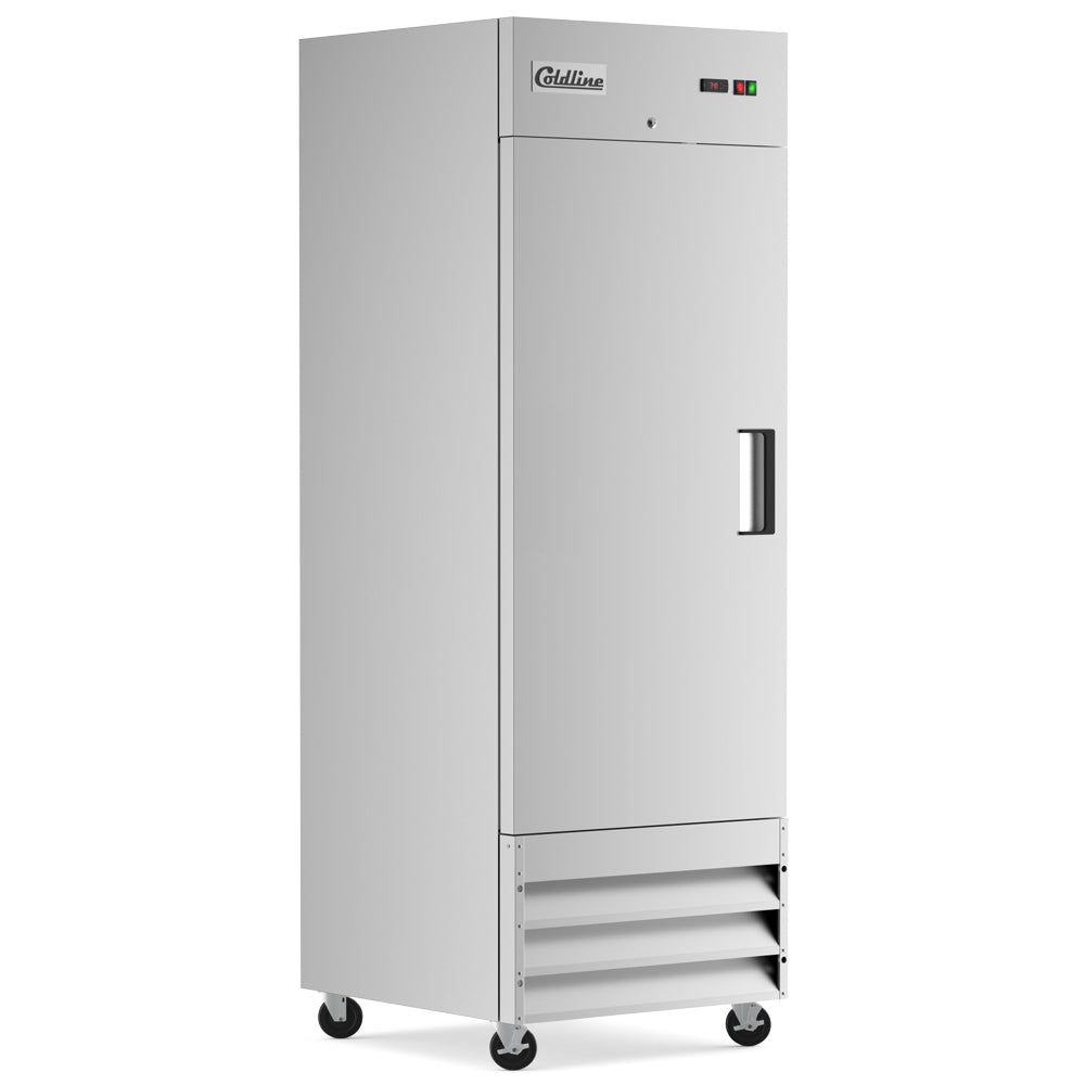 Coldline C-1FL 29" Left-Hinged Solid Door Commercial Reach-In Freezer - Stainless Steel