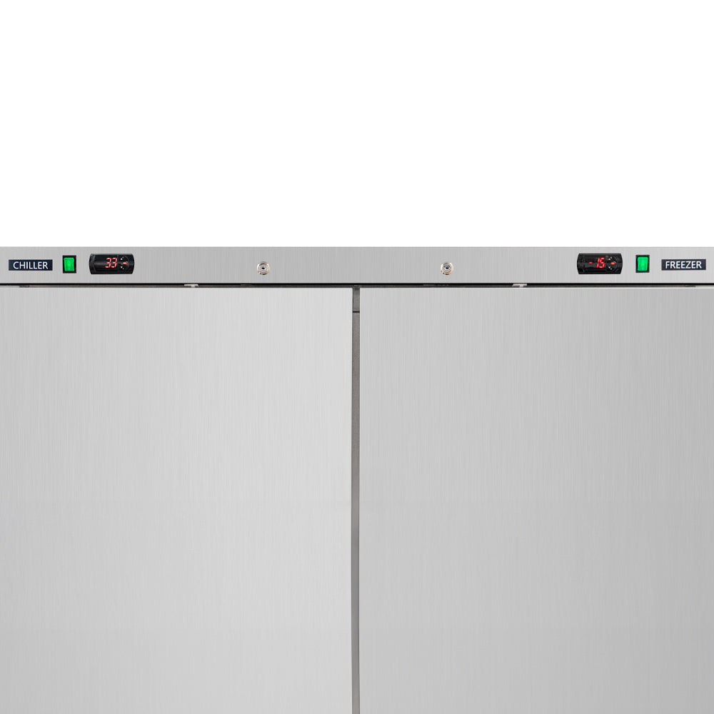 Coldline C-2RF 54" Two Solid Door Dual Temperature Commercial Reach-In Refrigerator, Freezer Combo - Stainless Steel