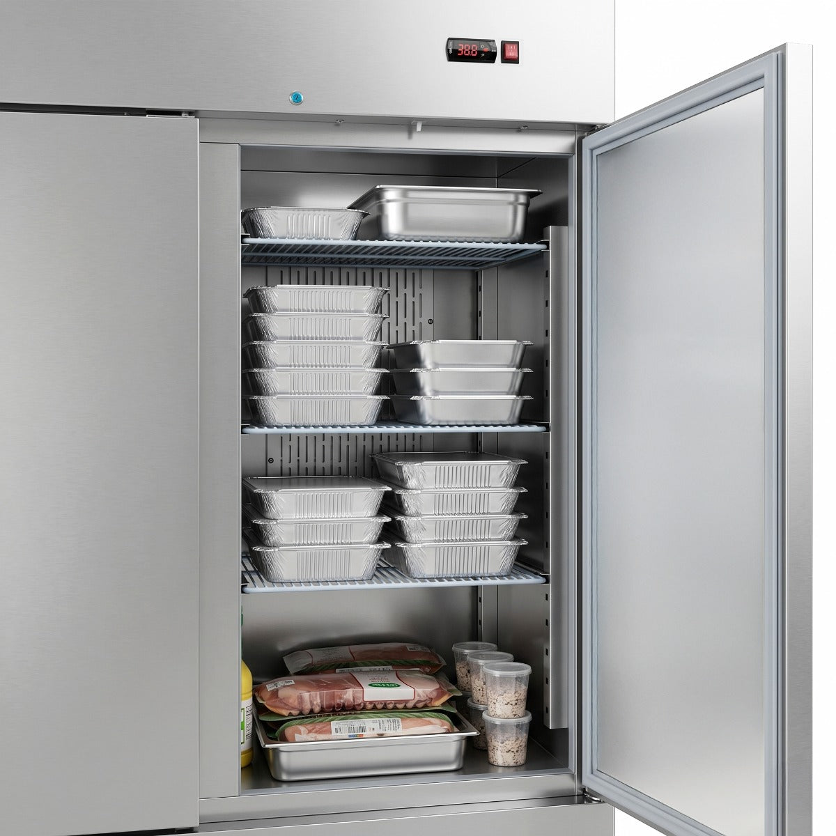 Coldline C-3FF 81" Three Solid Door Commercial Reach-In Freezer - Stainless Steel