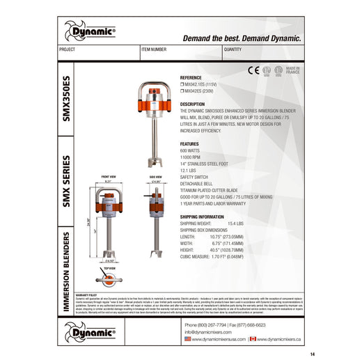 Spec Sheet