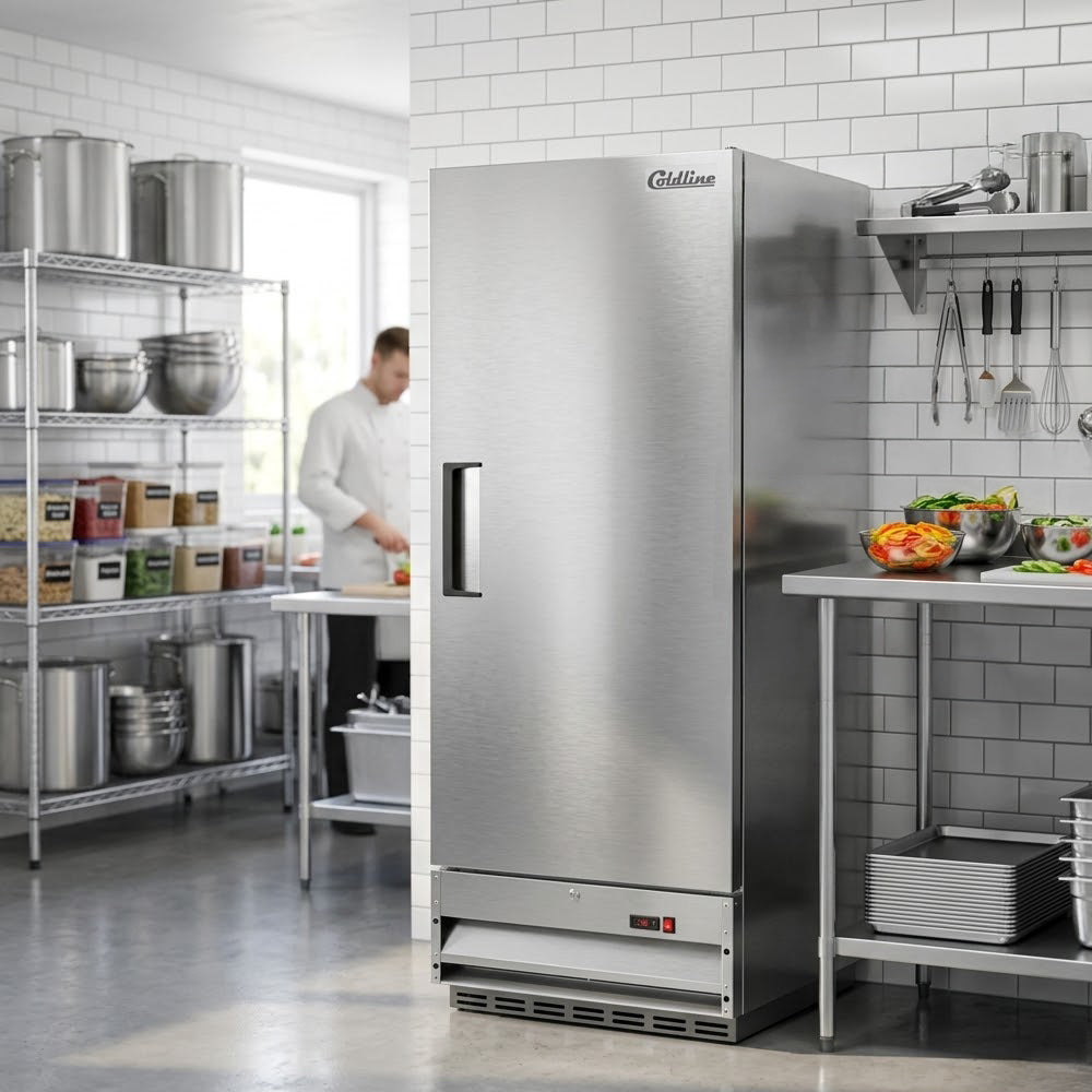 Coldline C12R 25" Solid Door Commercial Reach-In Refrigerator-11 Cu. Ft.