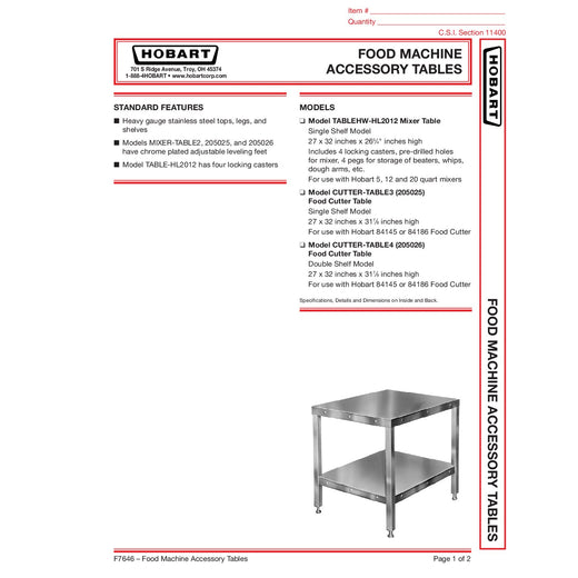 Spec Sheet