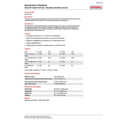 Spec Sheet