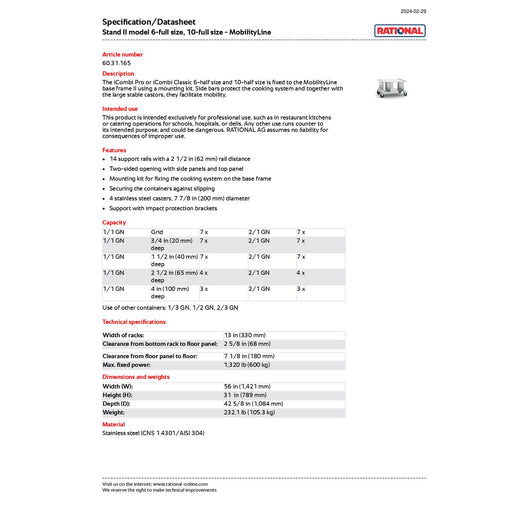 Spec Sheet