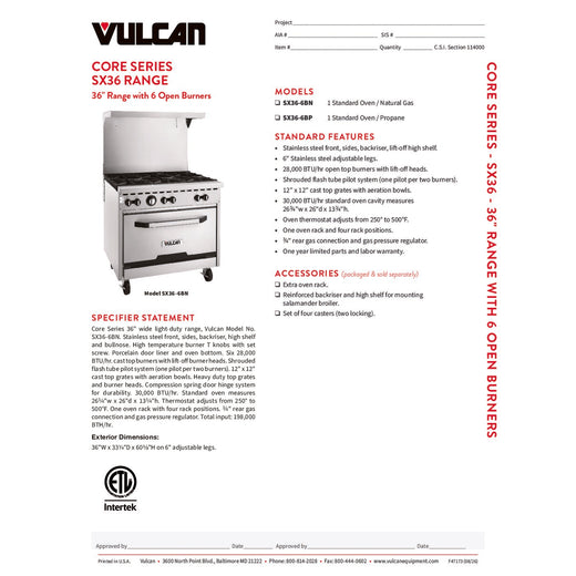 Spec Sheet