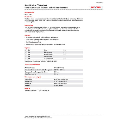 Spec Sheet