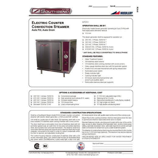 Spec Sheet