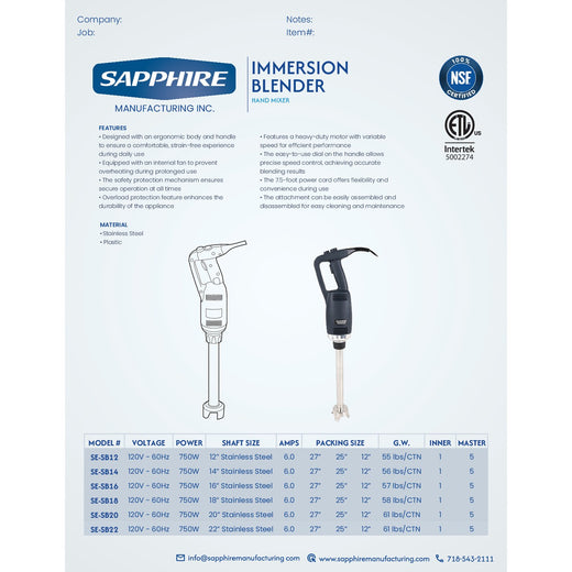 Spec Sheet