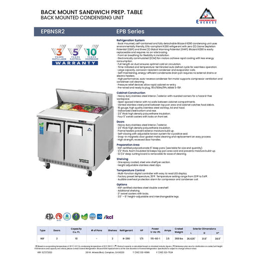 Spec Sheet