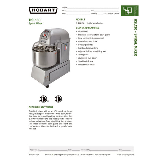 Spec Sheet