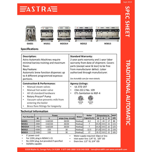 Spec Sheet