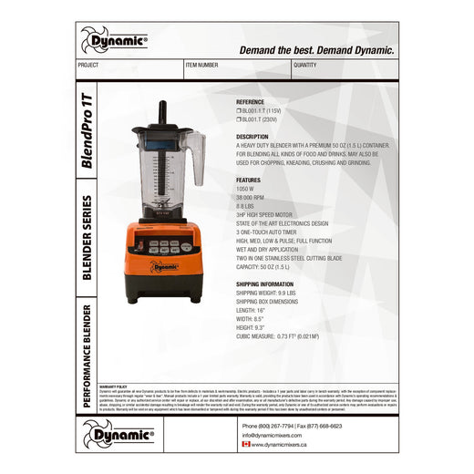 Spec Sheet