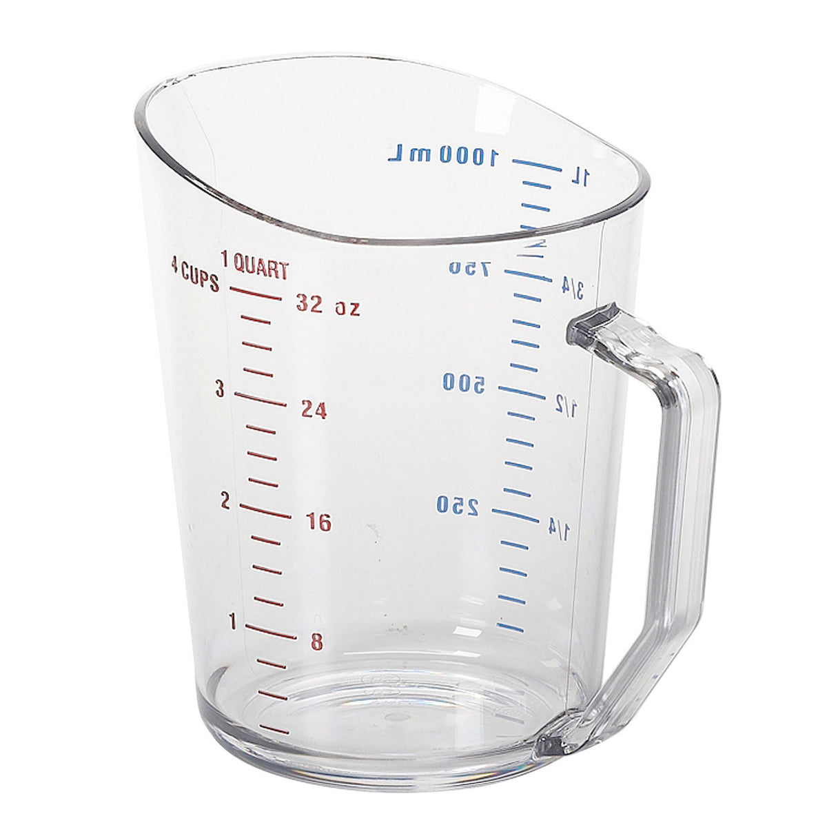 Cambro 100MCCW135 Camwear Measuring Cup - 1 Quart (32 Oz) Polycarbonate, Dishwasher Safe, NSF — Case of 12 pieces