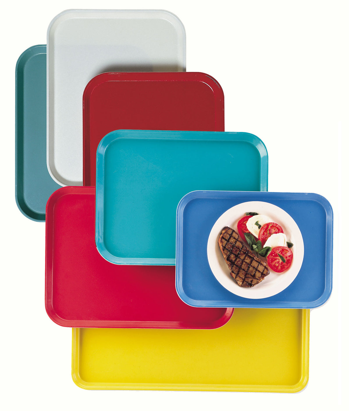 Cambro 1014CL163 Camlite Rectangular Tray, 10-5/8" x 13-3/4" Rose Red Fiberglass, NSF, Made in USA — Case of 12 pieces