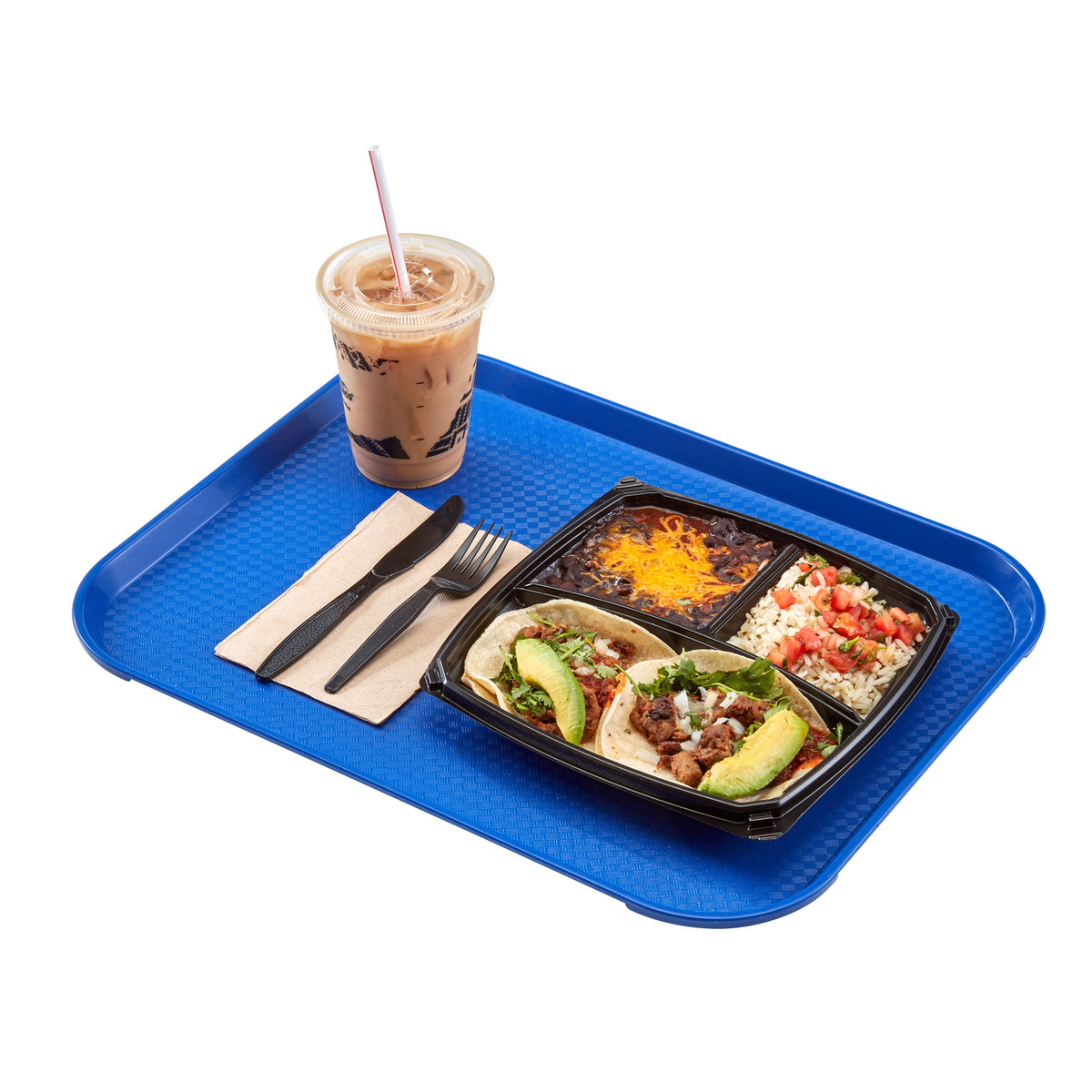 Cambro 1014FF186 Fast Food Tray - 10-7/16" x 13-9/16" Polypropylene, Navy Blue, NSF, Dishwasher Safe — Case of 24 pieces